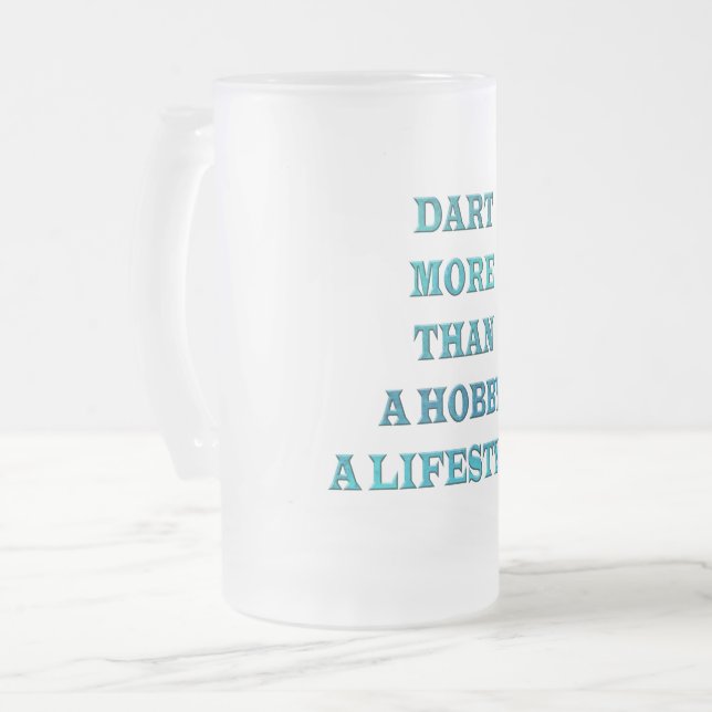 Darts Frosted Glass Beer Mug (Front Left)