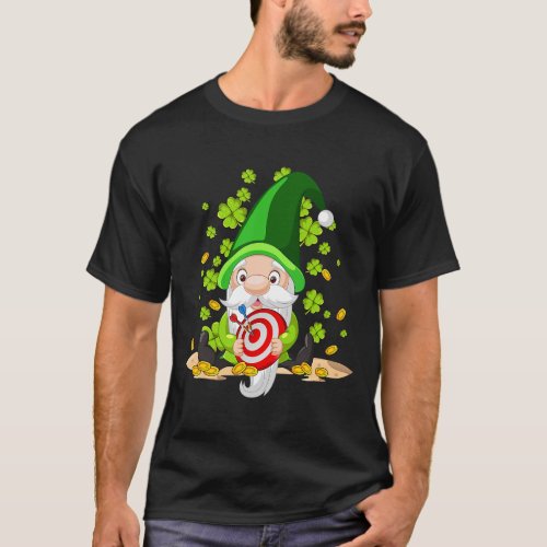 Darts Gnome Lucky Shamrock Irish St Patricks Day M T_Shirt