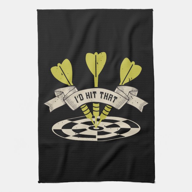 Darts - I'd Hit That Bullseye Kitchen Towel (Vertical)