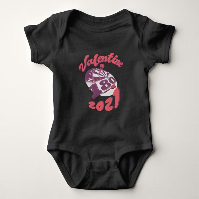 Darts is my Valentine 2021 Baby Bodysuit (Front)