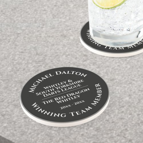 Darts League Trophy Sandstone Coaster