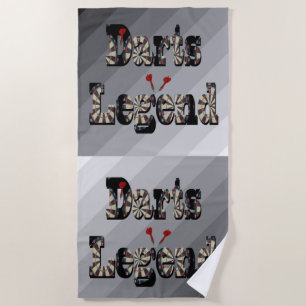 Darts Legend Picture Logo, Beach Towel