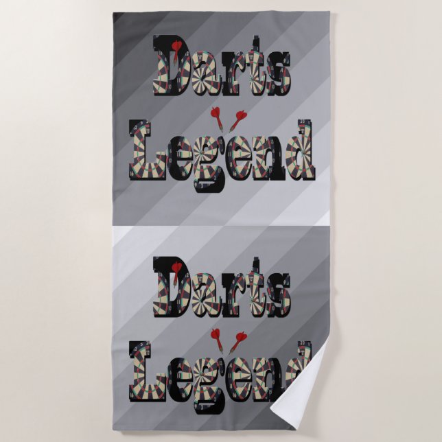 Darts Legend Picture Logo,   Beach Towel (Front)