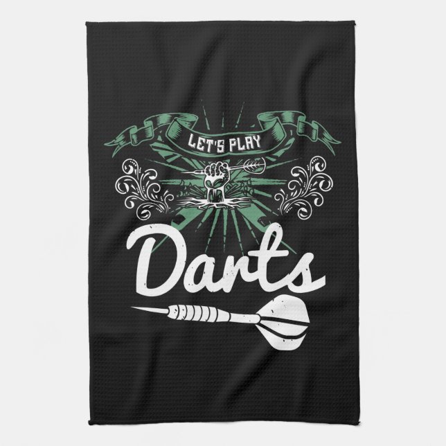 Darts - Let's Play Darts Kitchen Towel (Vertical)