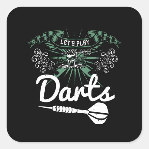 Darts _ Lets Play Darts Square Sticker