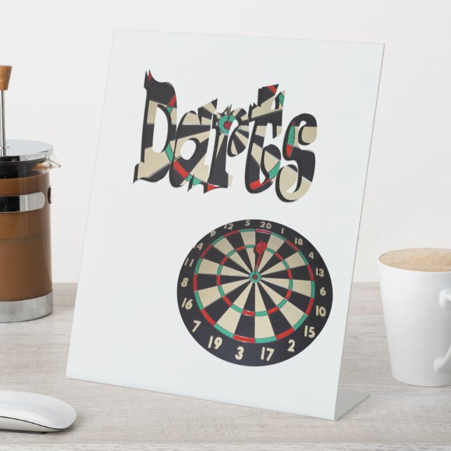Darts Logo And Dartboard,  Pedestal Sign (In SItu)