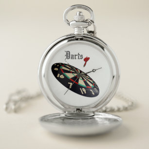 Darts Logo And Dartboard, Pocket Watch
