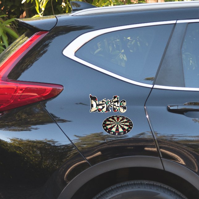 Darts Logo And Dartboard,  Sticker (Car Side)