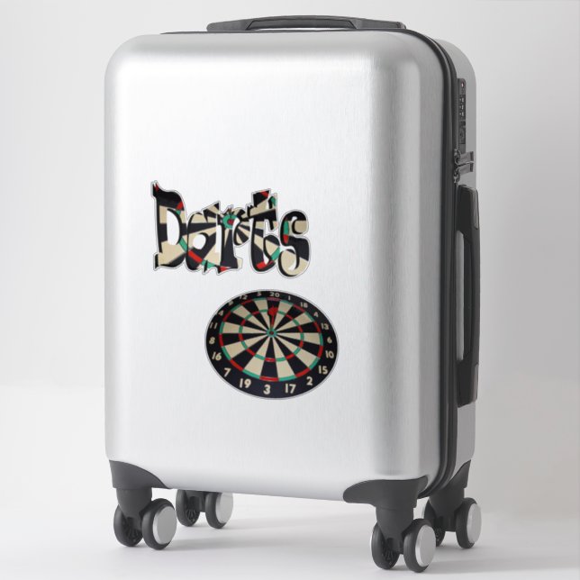 Darts Logo And Dartboard, Sticker (Suitcase)