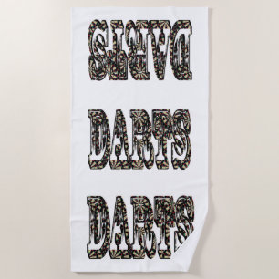 Darts Logo Made With Dartboards, Beach Towel