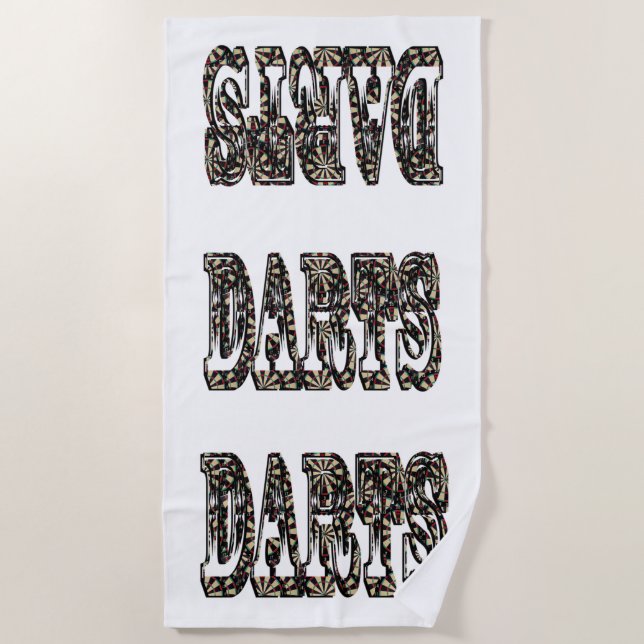 Darts Logo Made With Dartboards, Beach Towel (Front)