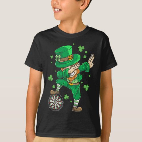 Darts Lover Leprechaun Dabbing Darts St Patricks T_Shirt