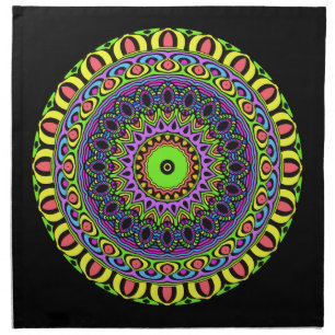 DARTs Mandala - neon 1 Cloth Napkin