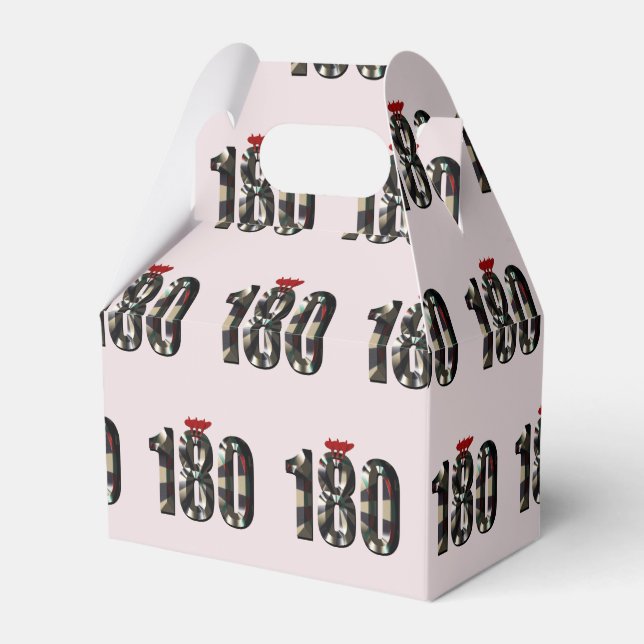 Darts Perfect Score 180, Birthday Favor Boxes (Front Side)
