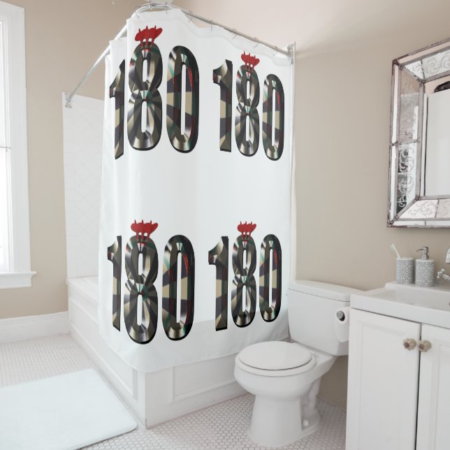 Darts Perfect Score 180,  Shower Curtain (In Situ)