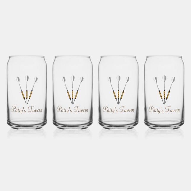 Darts Personalized Can Glass (Front)
