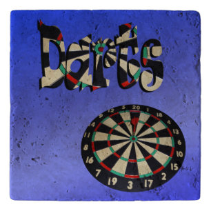 Darts Picture Logo With A Dartboard,  Trivet