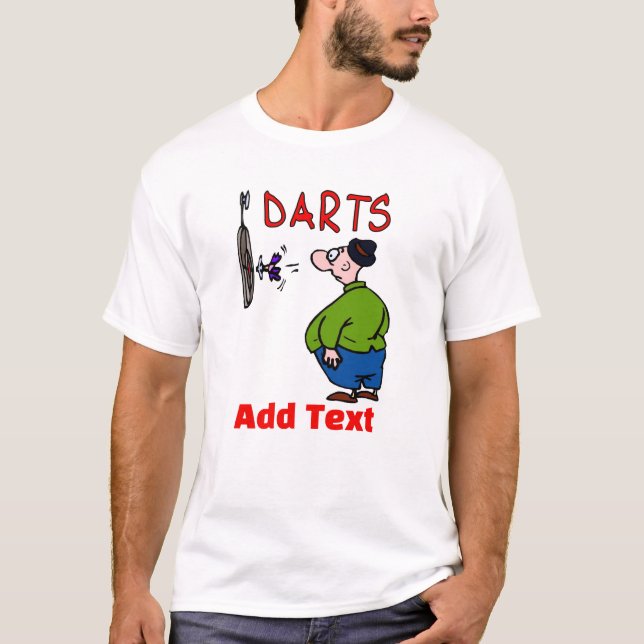 Darts Player Cartoon T-Shirt (Front)