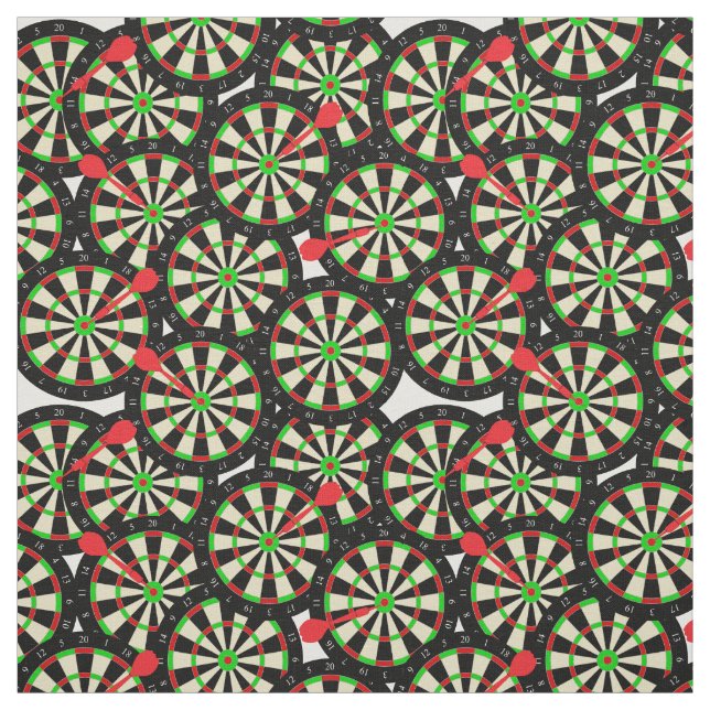Darts Player Novelty Dart Boards and Darts Pattern Fabric (Swatch)
