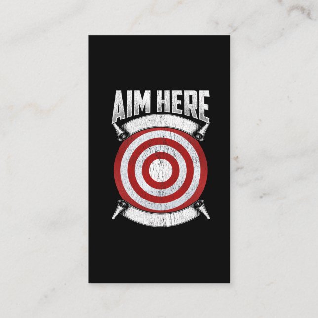 Darts Players Aim Bullseye Axe Throwing Target Business Card (Front)