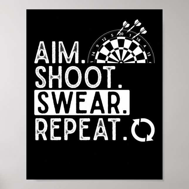 Darts Problems Dartboard Men Dart Player Poster (Front)