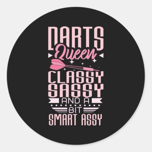 Darts Queen Classic Round Sticker