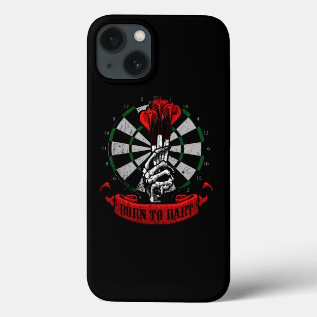Darts Skeleton Hand Born To Dart Gift Idea Case-Mate iPhone Case (Back)
