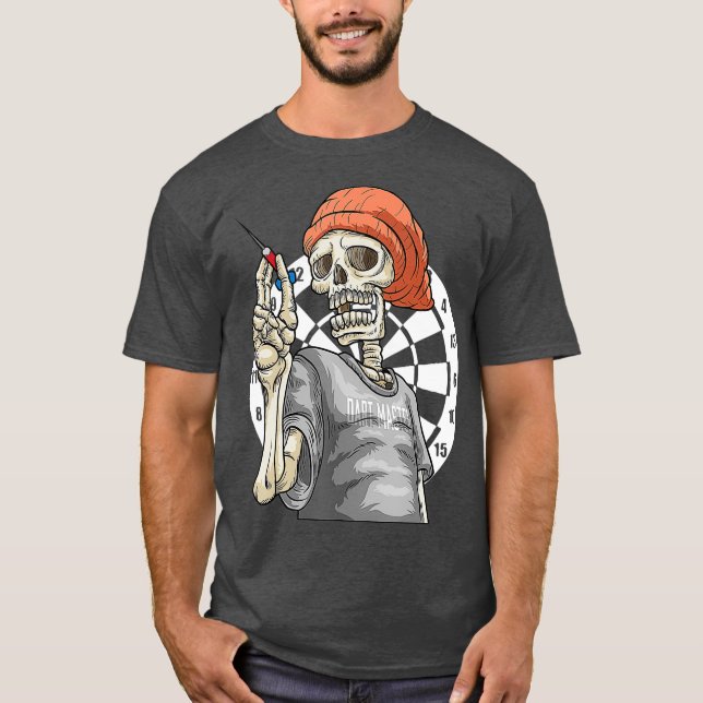 Darts skeleton player - darts champions team T-Shirt (Front)