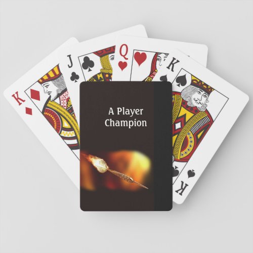 Darts Sports Emphasis Flaming Darts personalize Playing Cards
