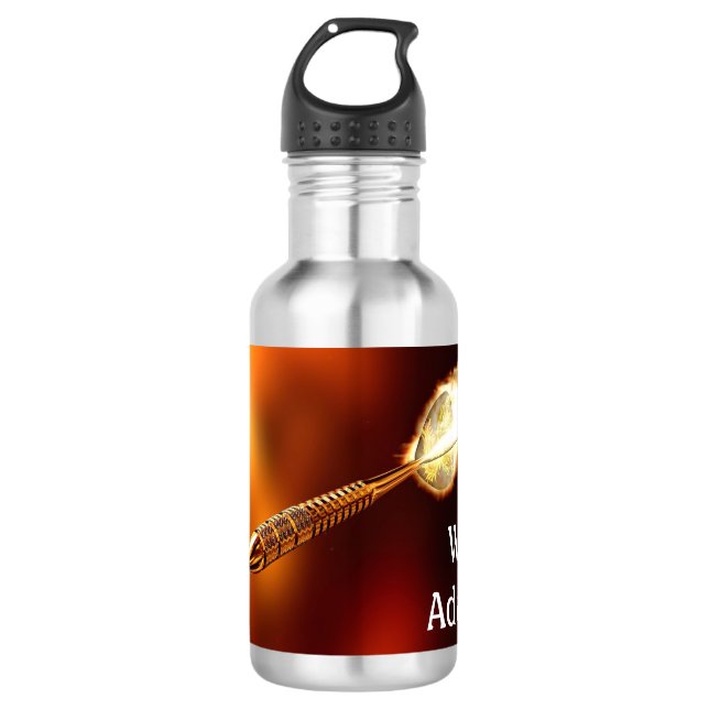 Darts with image of rocketing dart personalized  stainless steel water bottle (Front)