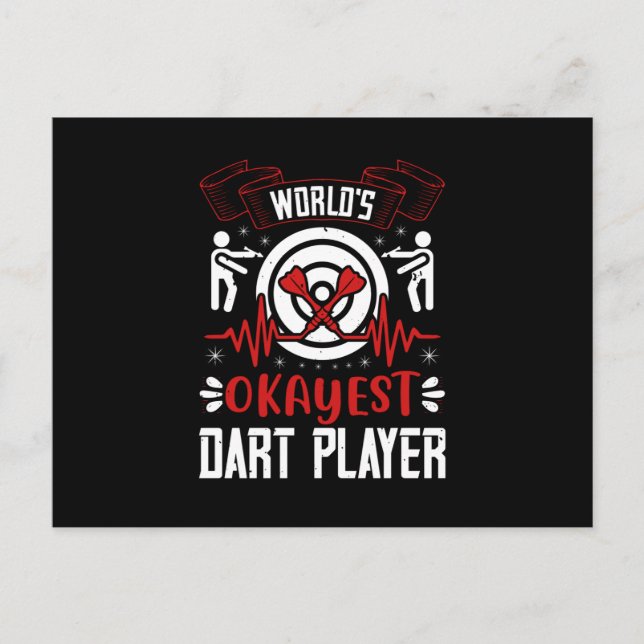Darts - World's Okayest Dart Player Postcard (Front)