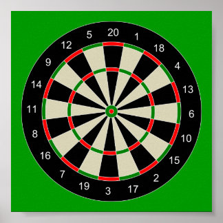darttarget_Vector_Clipart DARTS DARTBOARD TARGET Poster