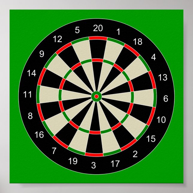 darttarget_Vector_Clipart DARTS DARTBOARD TARGET Poster (Front)