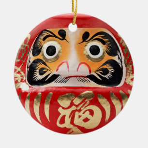Daruma doll ceramic ornament