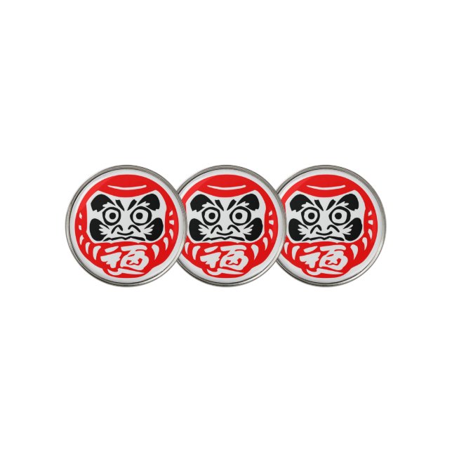 Daruma doll golf ball marker (3 Up)