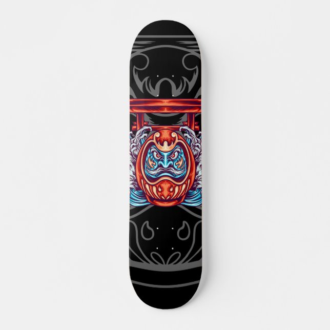 Daruma Doll Japanese Folklore Anime Manga Skateboard (Front)