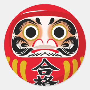 Daruma doll (traditional Japanese good luck charm) Classic Round Sticker