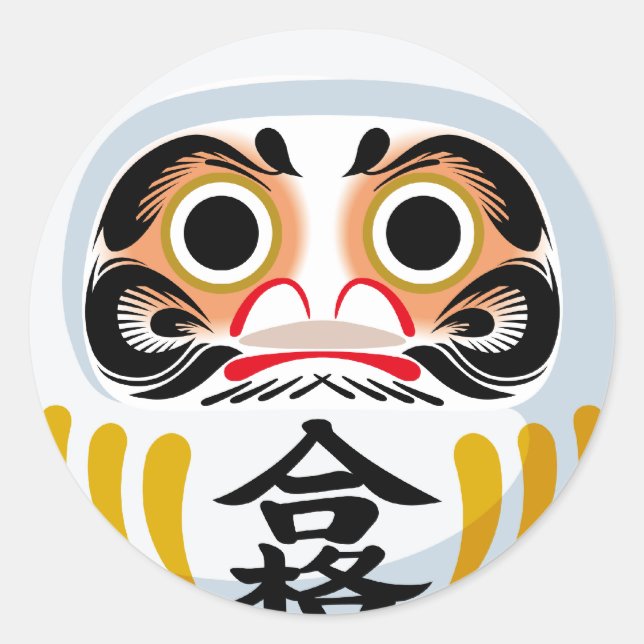 Daruma doll (traditional Japanese good luck charm) Classic Round Sticker (Front)