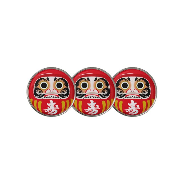 Daruma doll (traditional Japanese good luck charm) Golf Ball Marker (3 Up)
