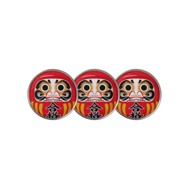 Daruma doll (traditional Japanese good luck charm) Golf Ball Marker (3 Up)
