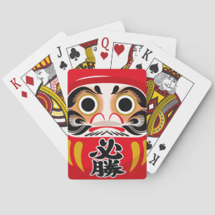 Daruma doll (traditional Japanese good luck charm) Poker Cards