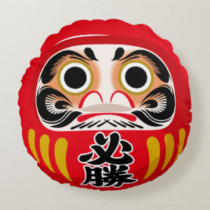 Daruma doll (traditional Japanese good luck charm) Round Pillow