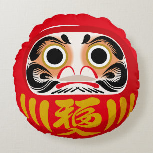 Daruma doll (traditional Japanese good luck charm) Round Pillow