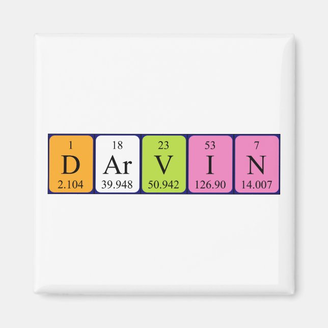 Darvin periodic table name magnet (Front)