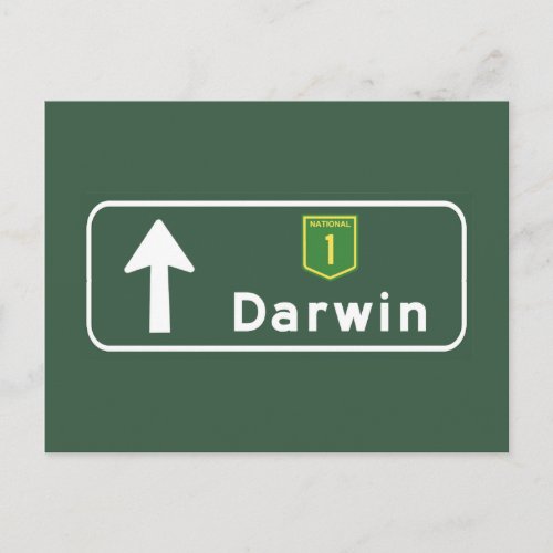 Darwin Australia Road Sign Postcard
