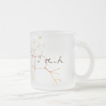 Darwin  I Think Tree Of Life Frosted Glass Coffee Mug by boblet at Zazzle