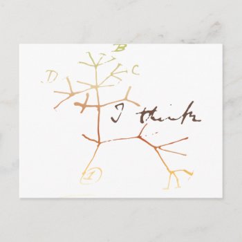 Darwin  I Think Tree Of Life Postcard by boblet at Zazzle