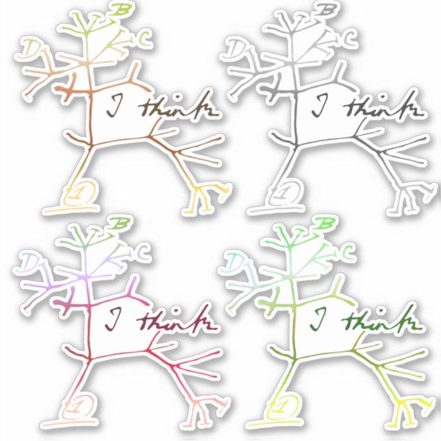 Darwin I think – tree of life Sticker (Front)