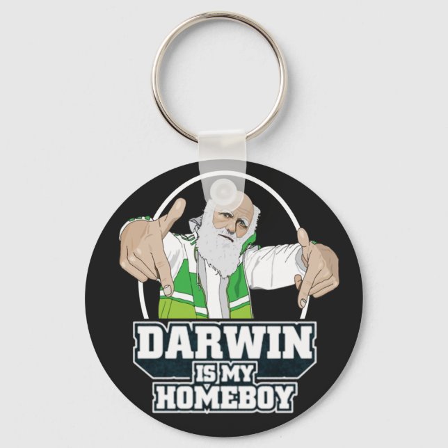 Darwin Is My Homeboy (Full Color) Keychain (Front)
