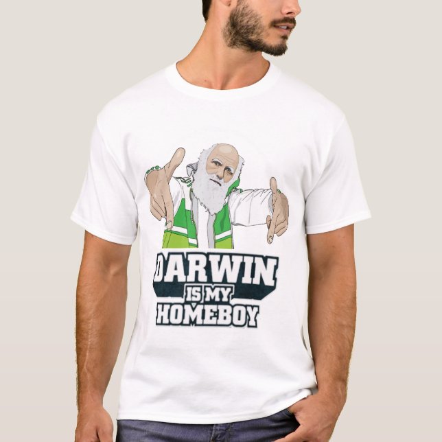 Darwin Is My Homeboy (Full Color) T-Shirt (Front)